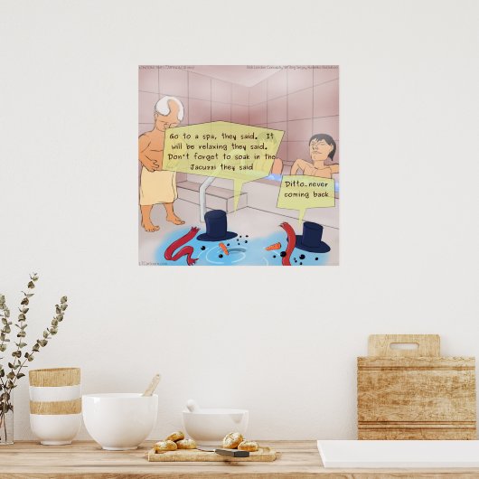 Rick London Comic Snowman Funny Poster (Küche)