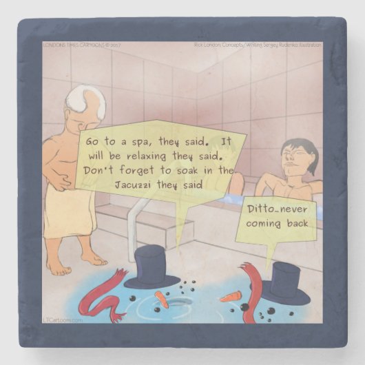 Rick London Comic Snowman Stone Untersetzer (Vorderseite)