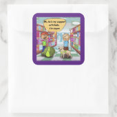 Rick London Emotional Support Artichoke Comic Quadratischer Aufkleber (Tasche)