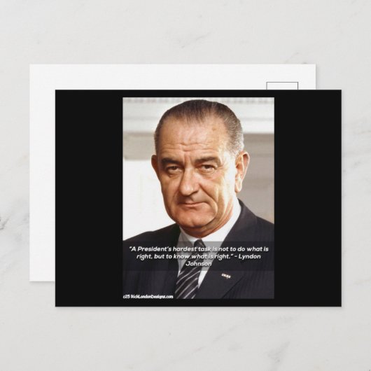 Rick London entwirft LBJ "Know What Is Right" Postkarte (Vorne/Hinten)