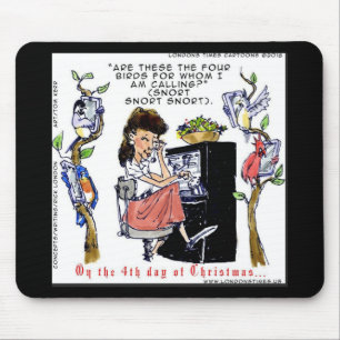 Rick London Ernestine Calling Birds Weihnachten Mousepad