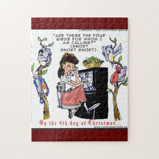Rick London Ernestine ruft Birds Xmas auf Puzzle (Vertikal)