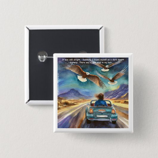 Rick London fährt im dunklen, sonnigen Comic Button (Vorne & Hinten)