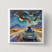 Rick London fährt im dunklen, sonnigen Comic Button (Vorderseite)