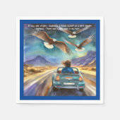 Rick London fährt im dunklen, sonnigen Comic Serviette (Vorderseite)