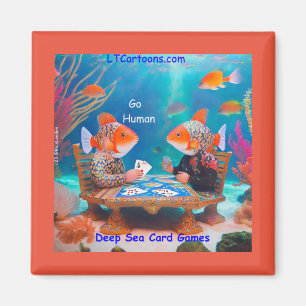 Rick London Fisch spielt "Go Fish" Kartenspiel Com Magnet