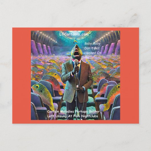 Rick London Fish Nightclub Comic Postkarte (Vorderseite)
