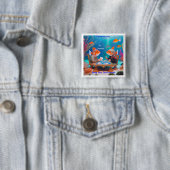 Rick London Fish Playing "Go Fish" Kartenspiel Com Button (Beispiel)