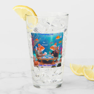 Rick London Fish Playing "Go Fish" Kartenspiel Com Glas