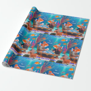 Rick London Fish spielt "Go Fish" Kartenspiel Comi Geschenkpapier
