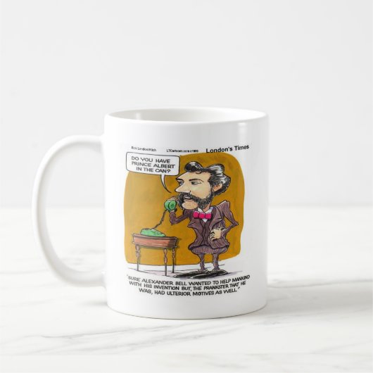 Rick London Funny Alexander Bell Phone Prank Kaffeetasse (Links)