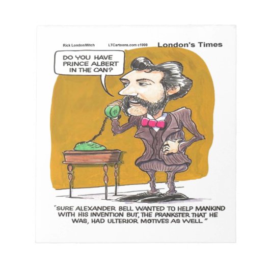 Rick London Funny Alexander Bell Phone Prank Notizblock (Vorderseite)