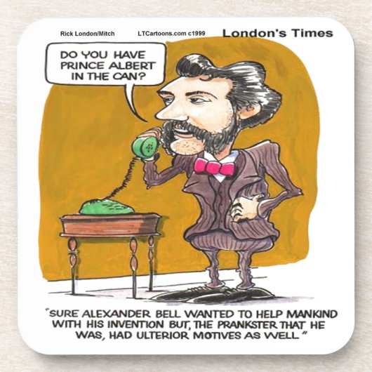 Rick London Funny Alexander Bell Phone Prank Untersetzer (Vorderseite)