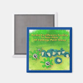 Rick London Funny Border Collie Blume Comic Magnet (Vorderseite/Rückseite)