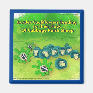 Rick London Funny Border Collie Blume Comic Magnet