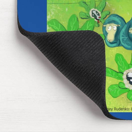 Rick London Funny Border Collie Blume Comic Mousepad (Ecke)