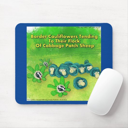 Rick London Funny Border Collie Blume Comic Mousepad (Mit Mouse)