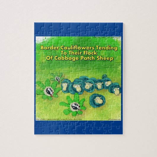 Rick London Funny Border Collie Blume Comic Puzzle (Vertikal)