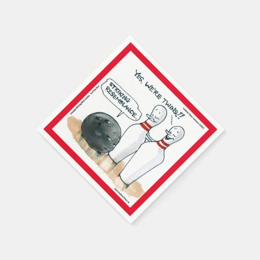 Rick London Funny Bowling Comic Serviette (Ecke)