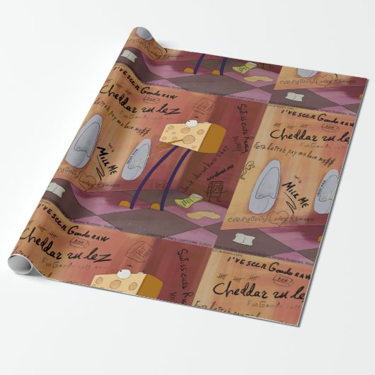 Rick London Funny Cheese Bathroom Comic Geschenkpapier (Ungerollt)