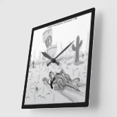 Rick London Funny Dog Mirage Square Wall Clock Quadratische Wanduhr (Winkel)