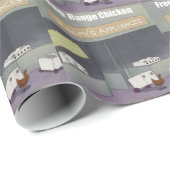 Rick London Funny Free Range Chicken Geschenkpapier (Rolleneckpunkt)
