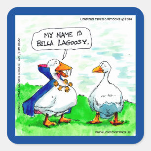 Rick London Funny Goose Vampire Wear Bells Quadratischer Aufkleber