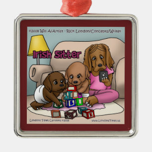Rick London Funny Irish Setter Ornament Aus Metall