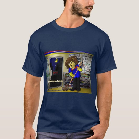 Rick London Funny "Lion Sweeps Tonight" Cartoon T-Shirt (Vorderseite)
