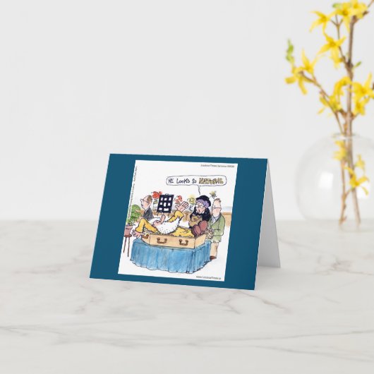 Rick London Funny Old Hippie Comic Beerdigung Karte (Gelbe Blume)