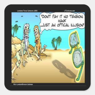 Rick London Funny Optometrist Illusion Quadratischer Aufkleber