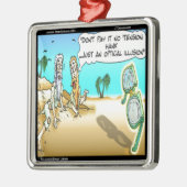 Rick London Funny Optometrist Illusion Silbernes Ornament (Links)