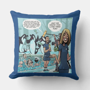 Rick London Funny Orca Rache Jumbo Cotton Pillow Kissen