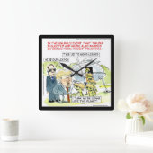 Rick London Funny Planet Trump Square Wall Clock Quadratische Wanduhr (Zuhause)