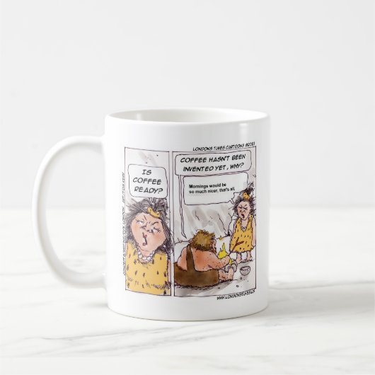 Rick London Funny Prehistorisches Coffee Comic Kaffeetasse (Links)