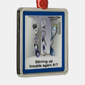 Rick London Funny Silverware Police Ornament Aus Metall (Rechts)