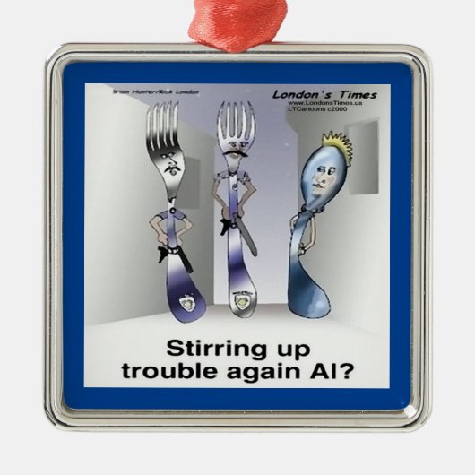 Rick London Funny Silverware Police Ornament Aus Metall (Vorne)