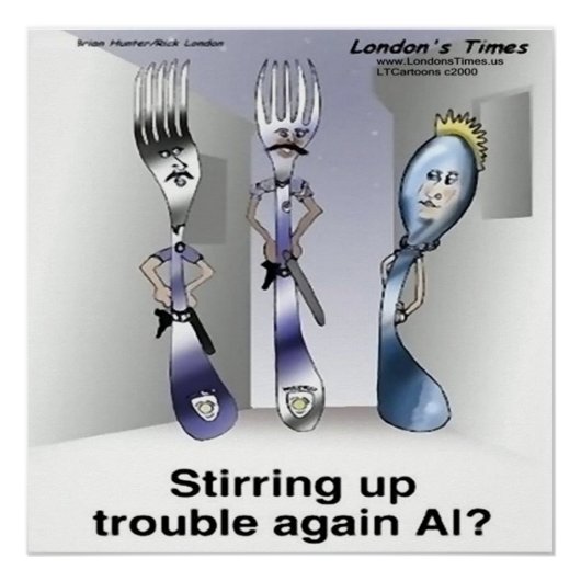 Rick London Funny Silverware Police Poster (Vorderseite)
