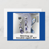 Rick London Funny Silverware Police Postkarte (Vorne/Hinten)