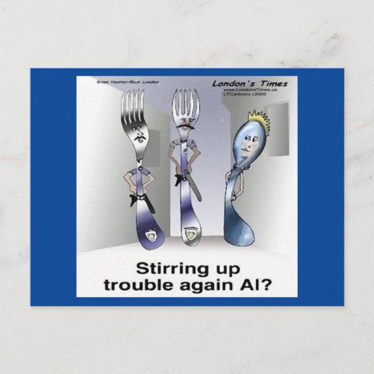Rick London Funny Silverware Police Postkarte (Vorderseite)