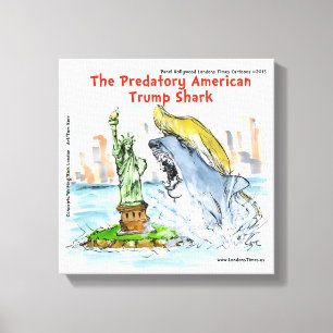 Rick London Funny Trump Shark Canvas Print Leinwanddruck