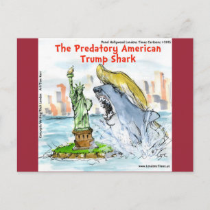 Rick London Funny Trump Shark Postkarte