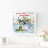 Rick London Funny Trump Shark Square Wall Clock Quadratische Wanduhr (Zuhause)