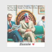 Rick London Funny Turkey Kosmetische Operation Com Aufkleber (Blatt)