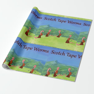Rick London Funny Worms of Scotland Comic Geschenkpapier