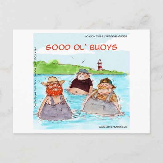 Rick London Good Ol'Buoys Funny Comic Postkarte (Vorderseite)