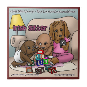 Rick London Irischer Setter Cartoon Keramikfliese