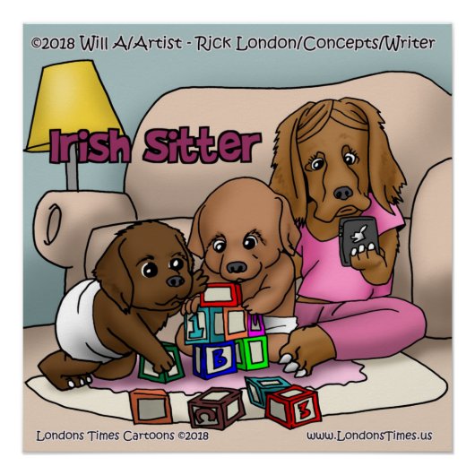 Rick London Irischer Setter Comic Poster (Vorderseite)