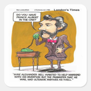 Rick London Lustig Alexander Bell Telefon Streich Quadratischer Aufkleber