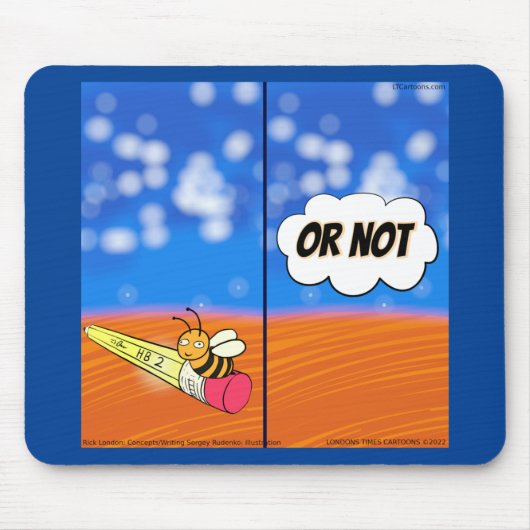 Rick London Lustig Shakespeare Hamlet Biene Comic  Mousepad (Vorne)